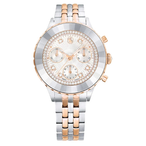 Swarovski Octea Chrono Quartz Crystal White Dial Watch - 5672937