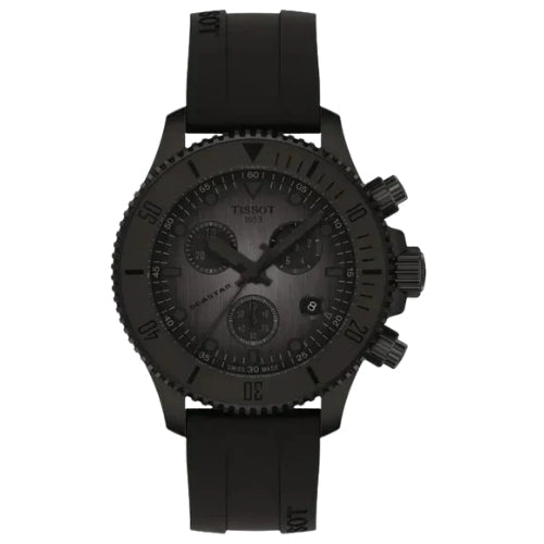 Tissot Seastar 1000 Chronograph Black Dial Black Rubber Strap Men's Watch - T120.217.37.061.00