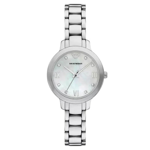 Emporio Armani Three-Hand, Silver Stainless Steel Women's Watch - AR80071