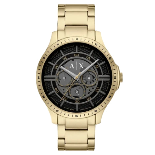 Armani Exchange Hampton Men's Black Dial Gold Watch AX2461