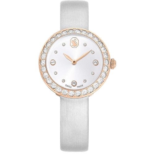Swarovski Matrix Tennis Leather Strap Swiss Made Women's Watch - 5710105