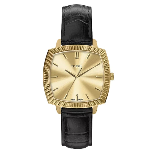 Nick Jonas x Fossil Machine Luxe Three-Hand Black Croco Leather Watch - LE1214