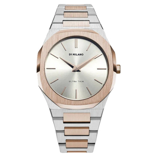 D1 MILANO Stainless Steel Silver & Rose Gold Unisex Watch - UTBJ01