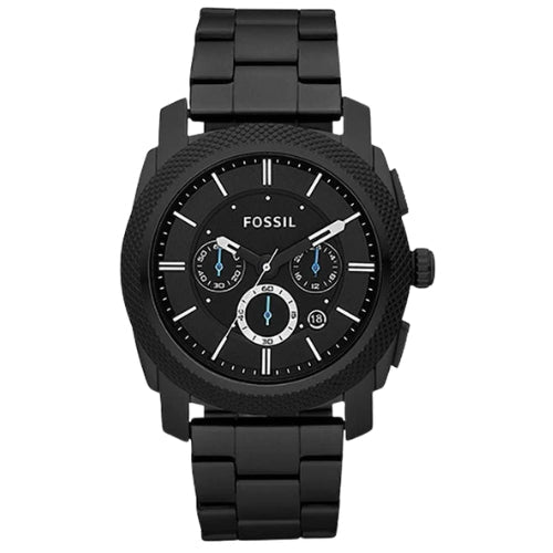 Fossil Men's Chronograph Machine Black Stainless Steel Bracelet Watch 45mm FS4552