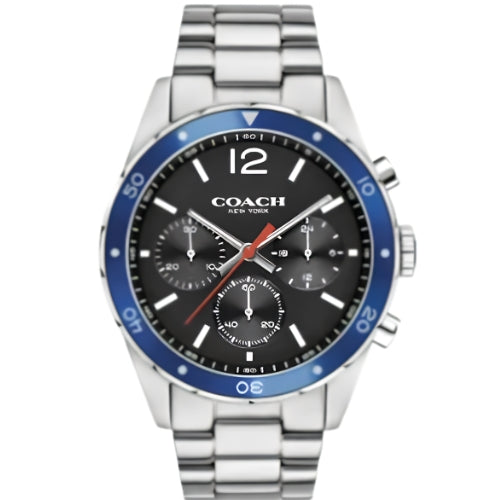 Coach Quartz Silver Stainless Steel Black Dial 44mm Men's Watch - 14602084