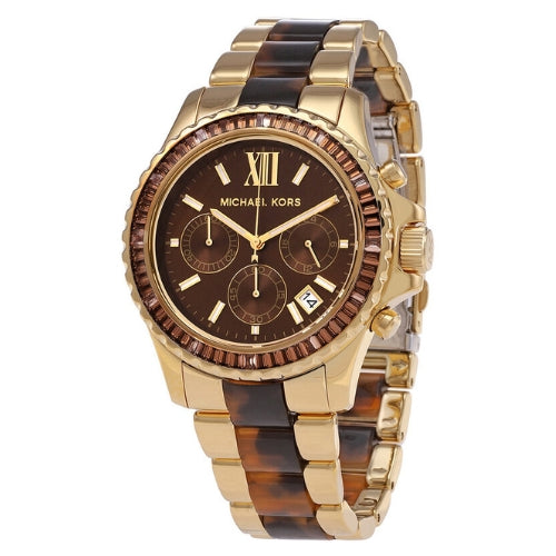 Michael Kors Everest Chronograph Quartz Crystal Brown Dial Ladies Watch MK6973