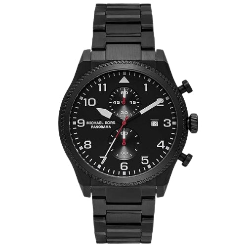 Oversized Panorama Black-Tone Chronograph Men's Watch - MK9198