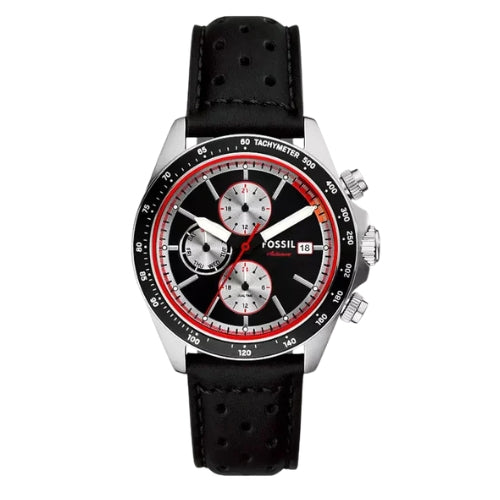 Fossil Autocross Dial & Leather Straps Analogue Multi Function Men Watch BQ2888