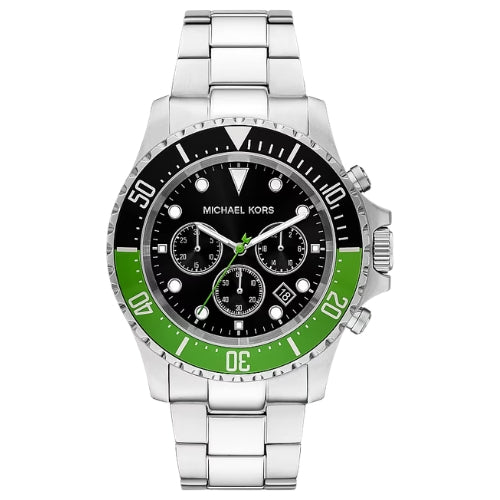 Michael Kors Oversized Everest Silver-Tone Watch in JUNGLE GREEN - MKO1157