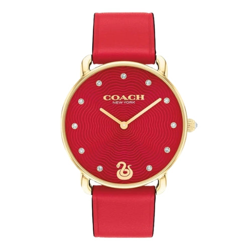 COACH Elliot Year of The Snake Red Dial Leather Strap Women's Watch - 14504386
