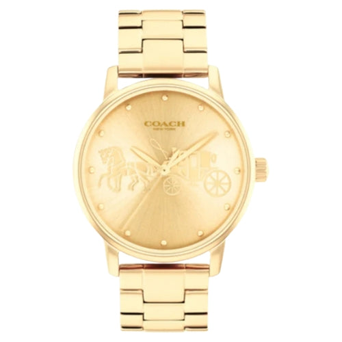 Coach Grand Quartz Gold Dial Ladies Watch - 14503075