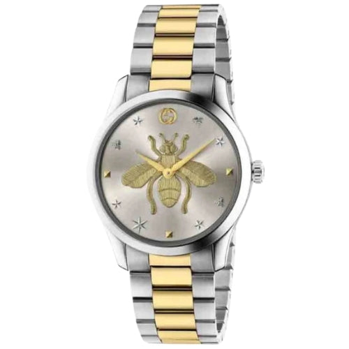 Gucci G-Timeless Silver Dial Two-Tone Steel Strap Watch for Women - YA126599