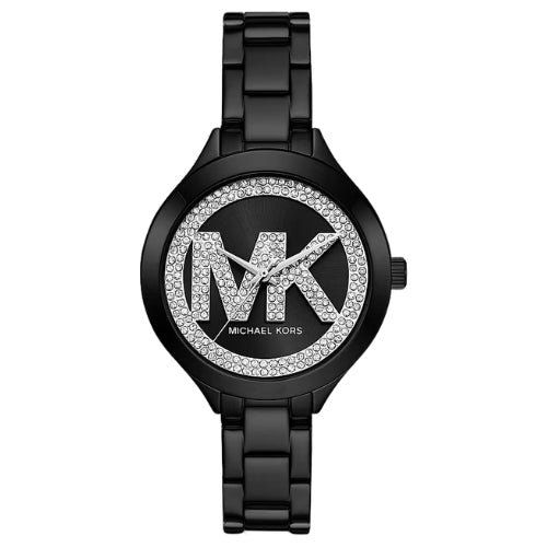 Michael Kors Aspyn Pavé Logo Black-Tone Watch - MKO1109