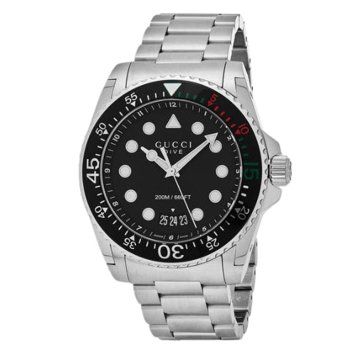 Gucci Dive XL Black Dial Stainless Steel Men's Watch YA136208