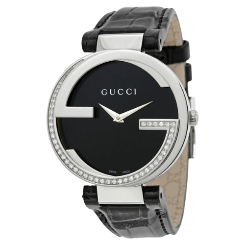 Gucci Interlocking Large Diamond Black Womens Watch YA133305
