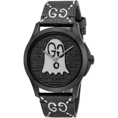 Gucci YA1264018 G-Timeless G-Timeless Black Dial Stainless Steel Sapphire Glass Quartz 38MM Swiss Watch - YA1264018