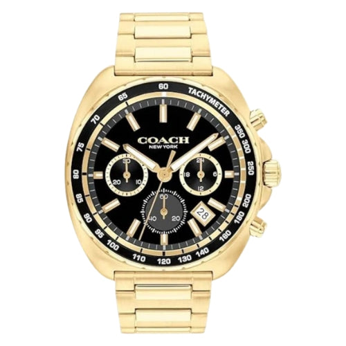 Coach Charter Gold-Tone IP Chronograph with Black Dial Men's Watch - 14602703