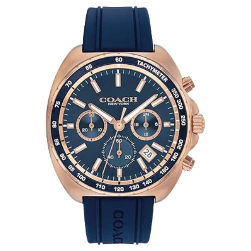 Coach Charter Qtz Fashion Chrono Blue Tonneau Dial Men's Watch - 14602730