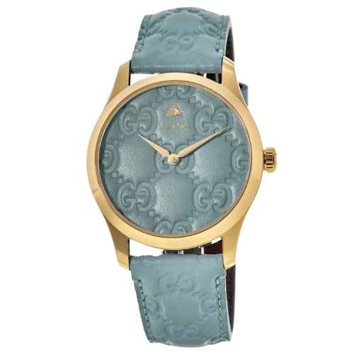 Gucci G-Timeless Stainless Steel Blue GG Dial Quartz Ladies Watch YA1264097