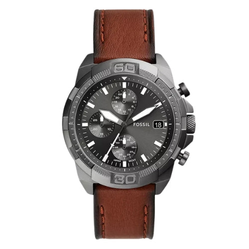 Fossil Bronson Chronograph Brown LiteHide™ Leather Men's Watch - FS5855