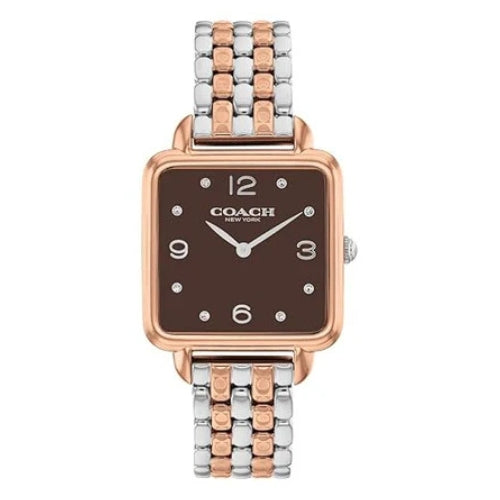Coach Cass Qtz Basic Slim Coffee Brown Square Dial Women's Watch- 14504543