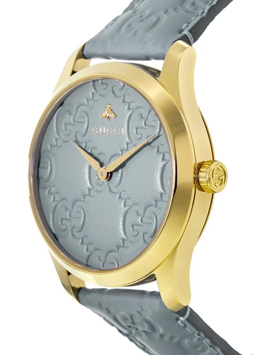 Gucci G-Timeless Stainless Steel Blue GG Dial Quartz Ladies Watch YA1264097