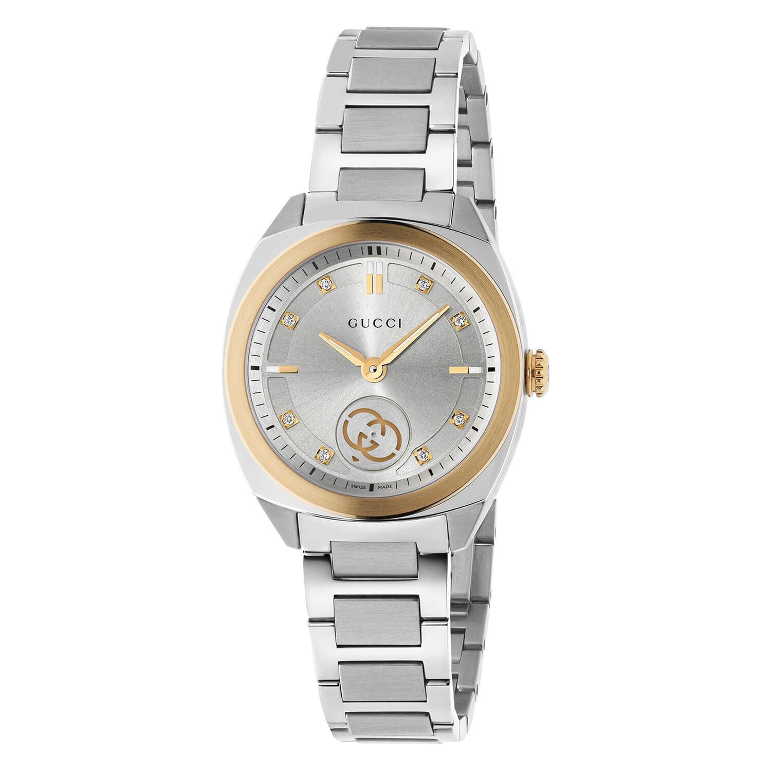 Gucci Interlocking 29mm Silver Dial Stainless Steel Bracelet Watch - YA142514