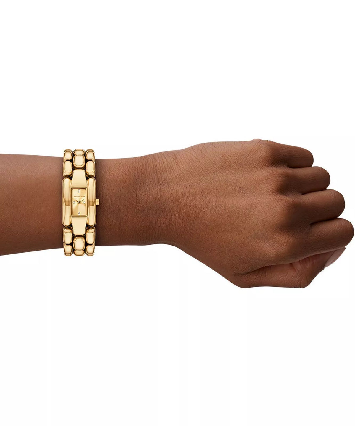 Michael Kors Mini Hally Quartz Crystal Gold Dial Ladies Watch MK4921
