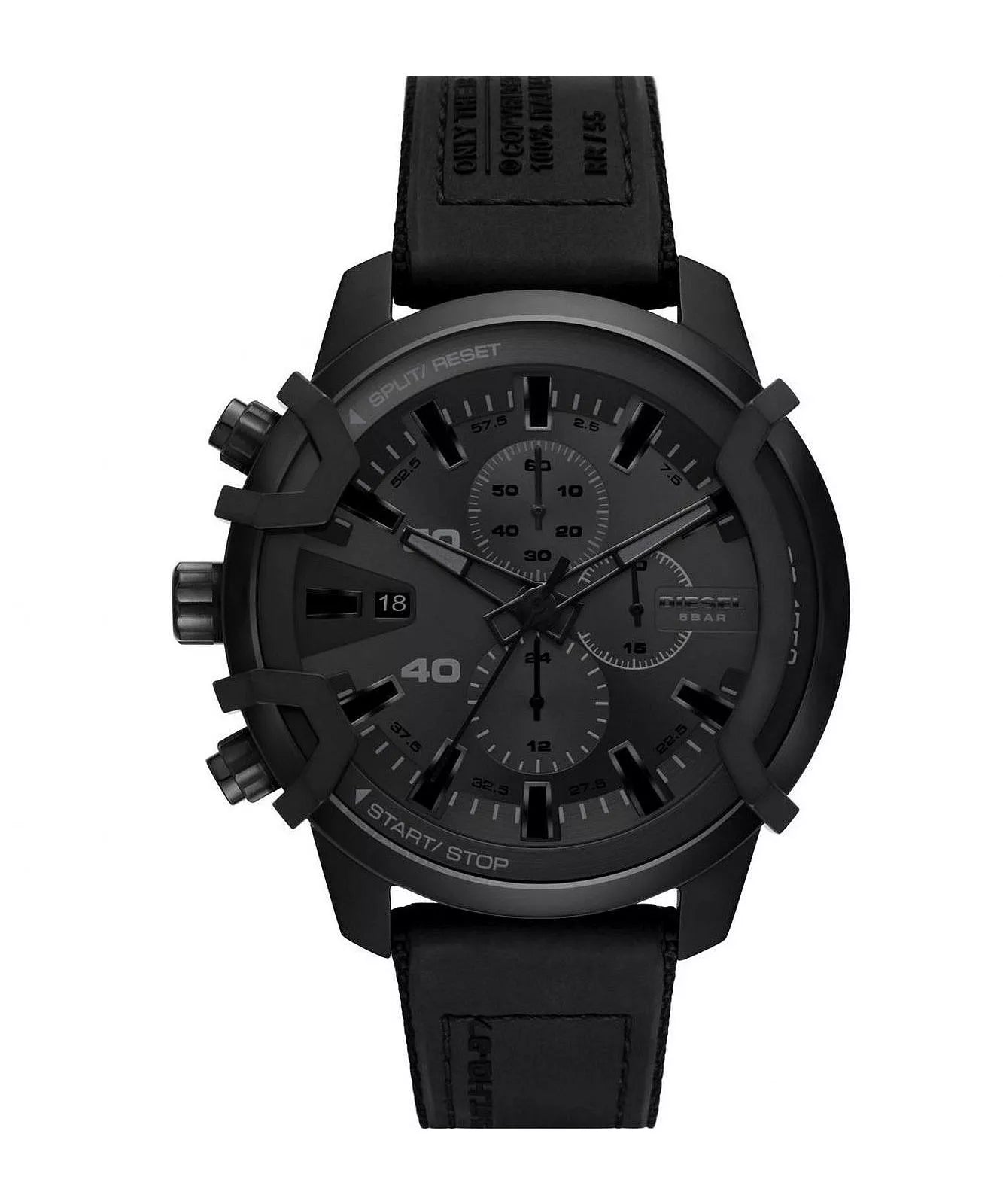 DIESEL GRIFFED CHRONOGRAPH QUARTZ BLACK DIAL MEN'S WATCH DZ4556